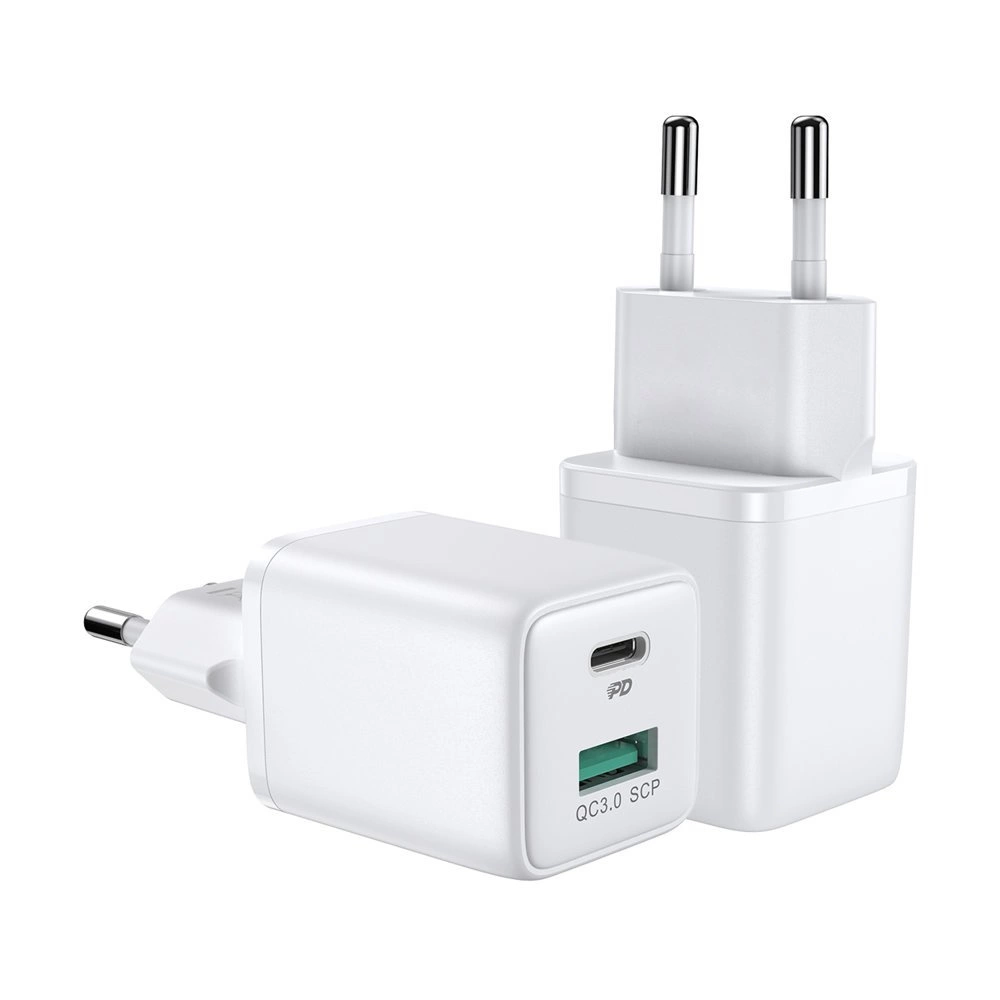 Joyroom Carregador USB + USB-C 30W PD QC 3.0 AFC Branco