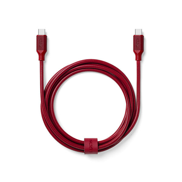 Lexon – Cabo metálico USB-C Metálico Vermelho Escuro