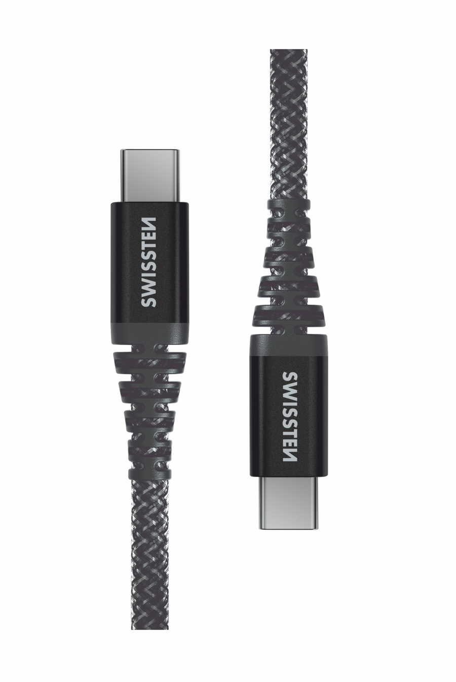 Swissten – Cabo Kevlar USB-C – USB-C 1.5m (antracite)