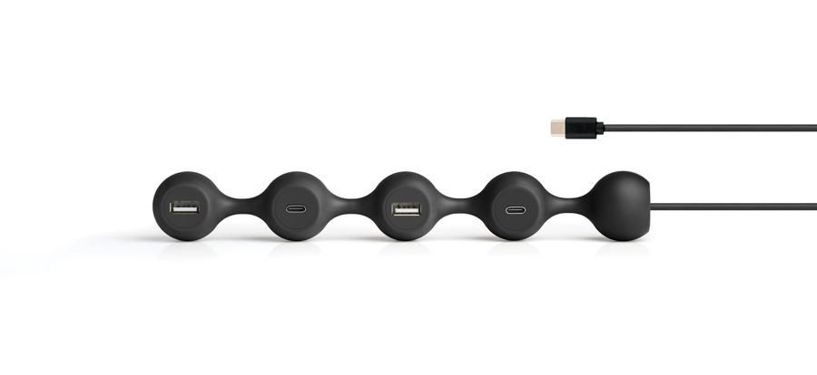 Lexon – Hub Peas USB-C Preto