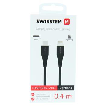 Swissten – Cable USB-C-Lightning (0.4m-black)