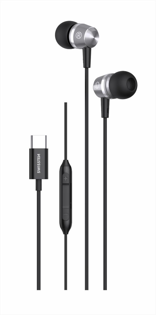 Swissten – Earphones USB-C Metallic