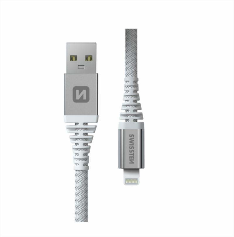 Swissten – Cabo Kevlar USB – Lightning 1.5m (white)