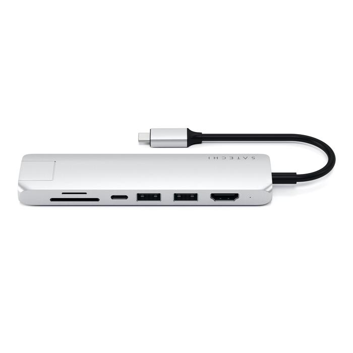 Satechi – USB-C Slim Multiport com Adaptador Ethernet (Silver)